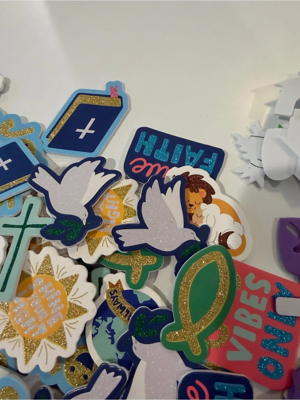 Large collection of Christian foam stickers